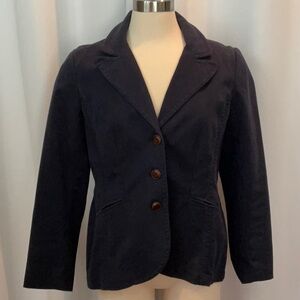 Coldwater Creek Navy Twill Riding Jacket Blazer Women Size 14